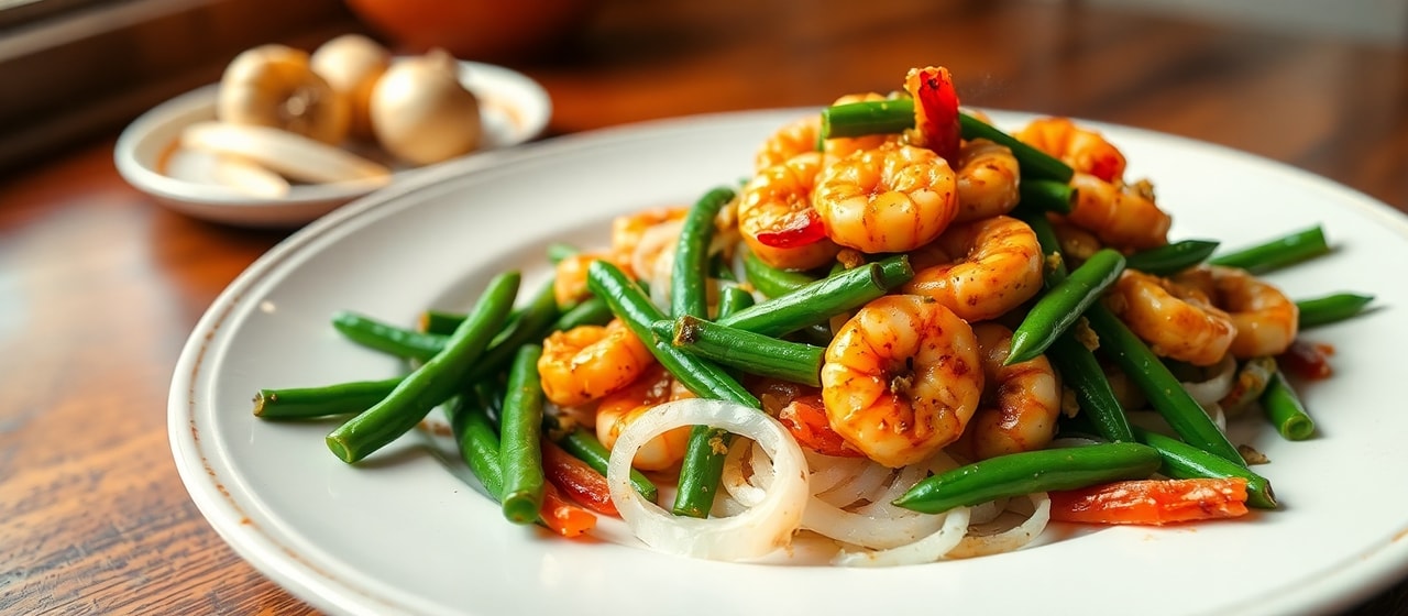 Tamarind Shrimp and Green Bean Stir-fry