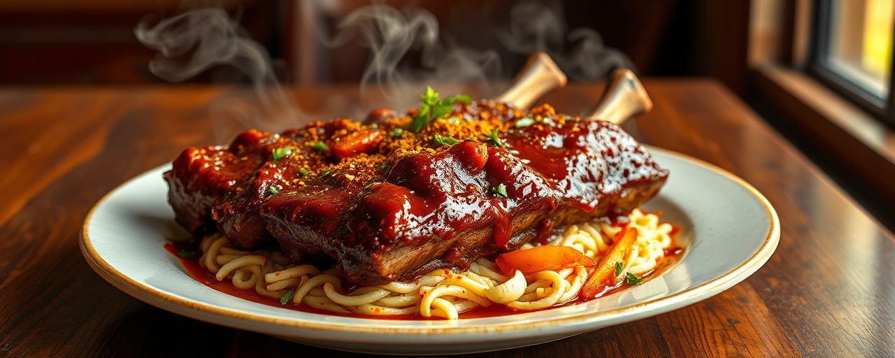 Tandoor-Baked Ecuadorian Pork Ribs with Tamarillo-Star Anise Glaze