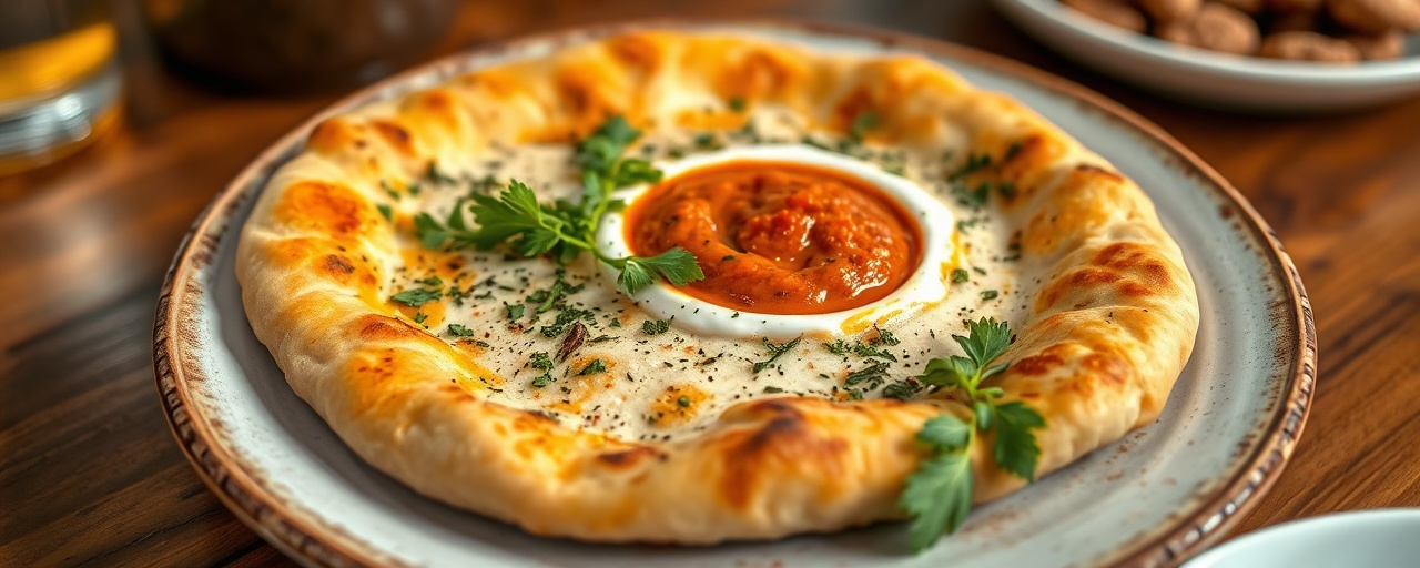Tandoor-Baked Moroccan Aniseed Khobz with Spiced Apricot Harissa Dip