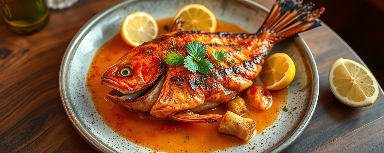 Tandoor-Baked Star Anise Snapper with Mango-Lime Glaze