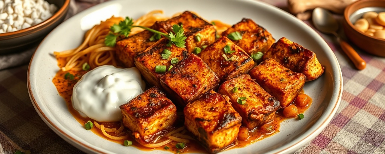 Tandoor-Baked Tempeh Sosaties with Chakalaka Marinade