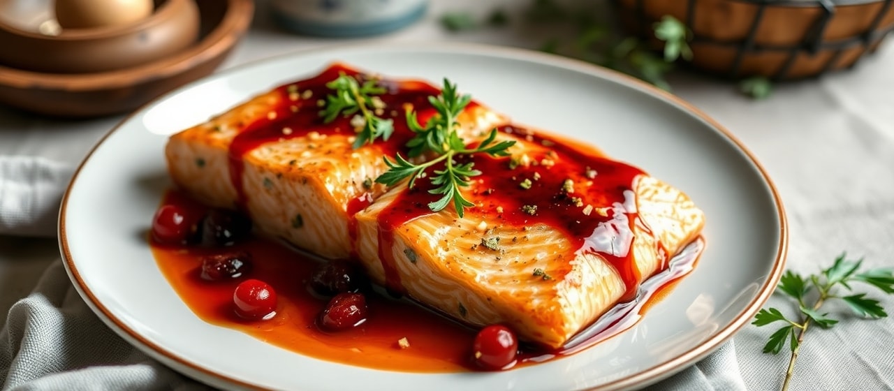 Tandoor-Inspired Nordic Salmon with Lingonberry-Lemongrass Glaze