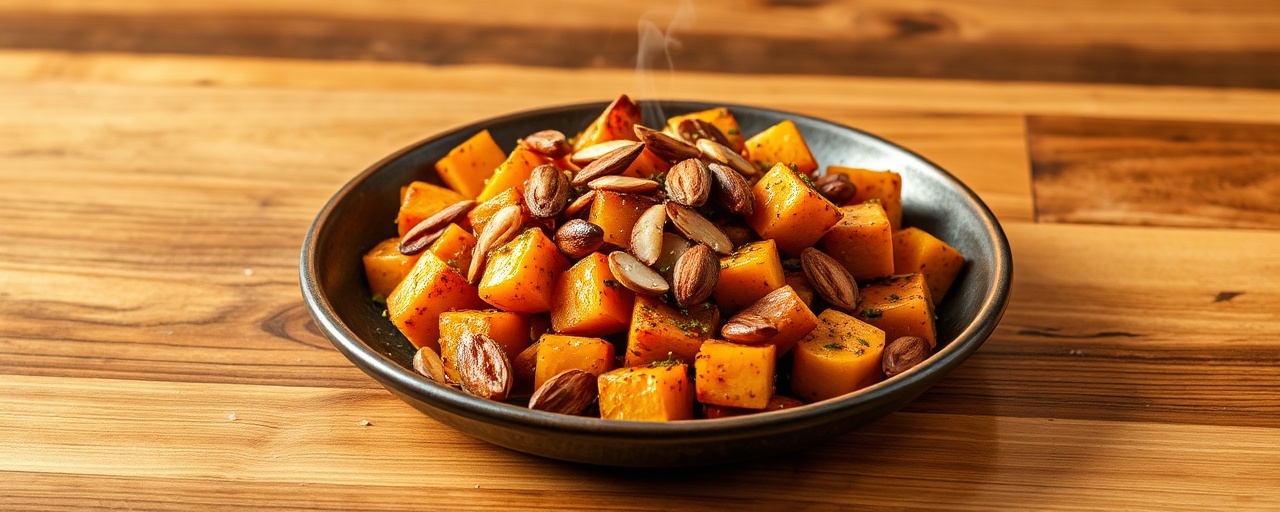 Tandoor-Roasted Butternut Squash with Chakalaka-Spiced Glaze and Toasted Almonds