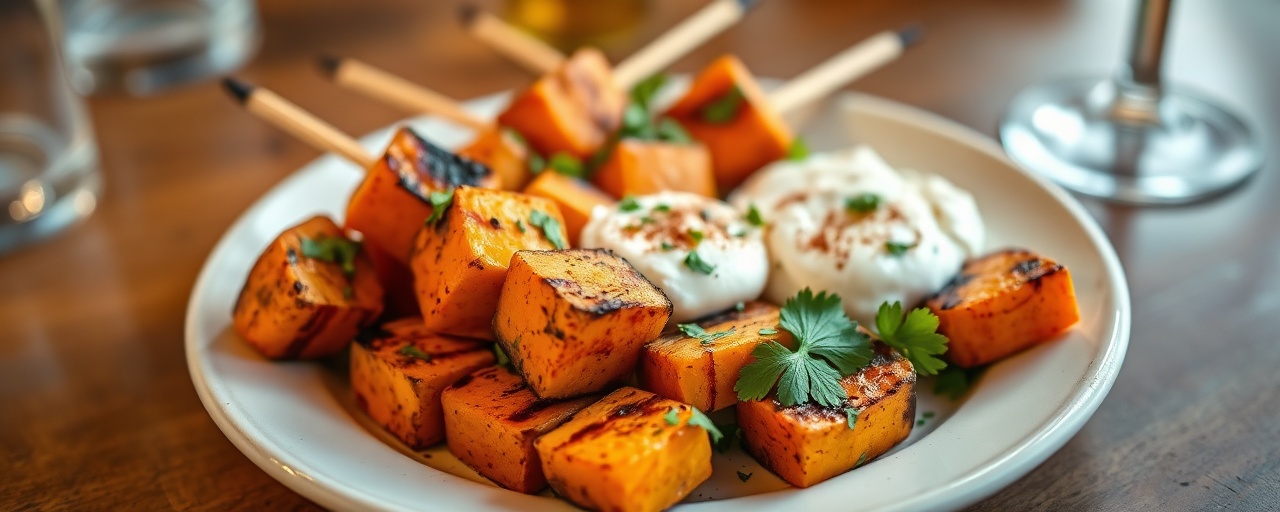 Tandoori Grilled Sweet Potato Skewers