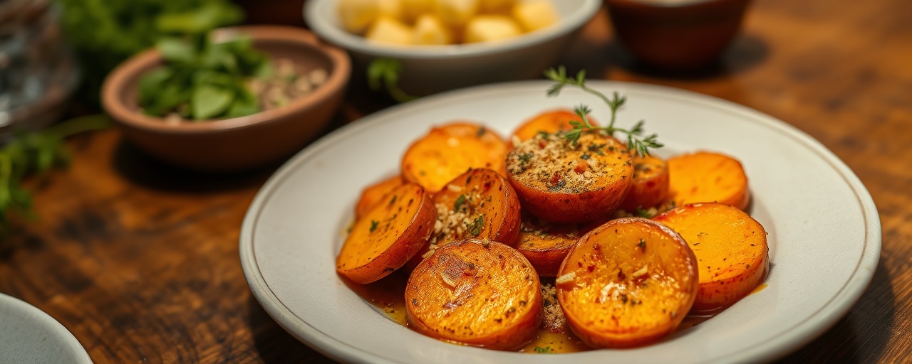 Tavada Kızarmış Baharatlı Tatlı Patates Dilimleri (Pan-Seared Spiced Sweet Potato Slices)