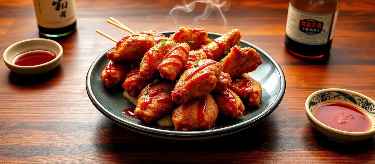 Tebasaki Yakitori with Spicy Miso Glaze