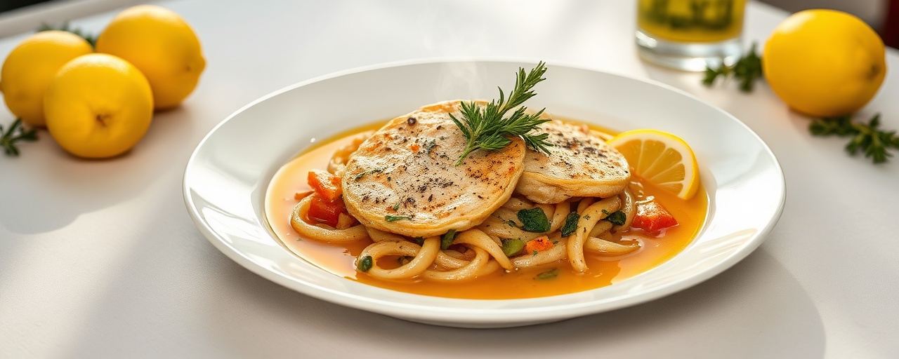 Tempeh Scaloppine al Limone e Rosmarino Poached