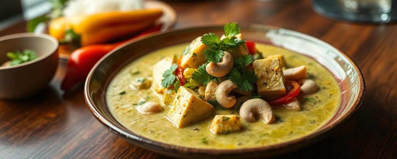 Thai Green Curry with Tofu and Cashews