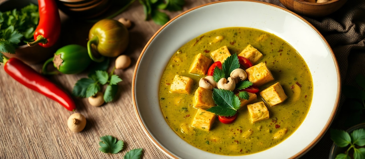 Thai Green Curry with Tofu and Cashews