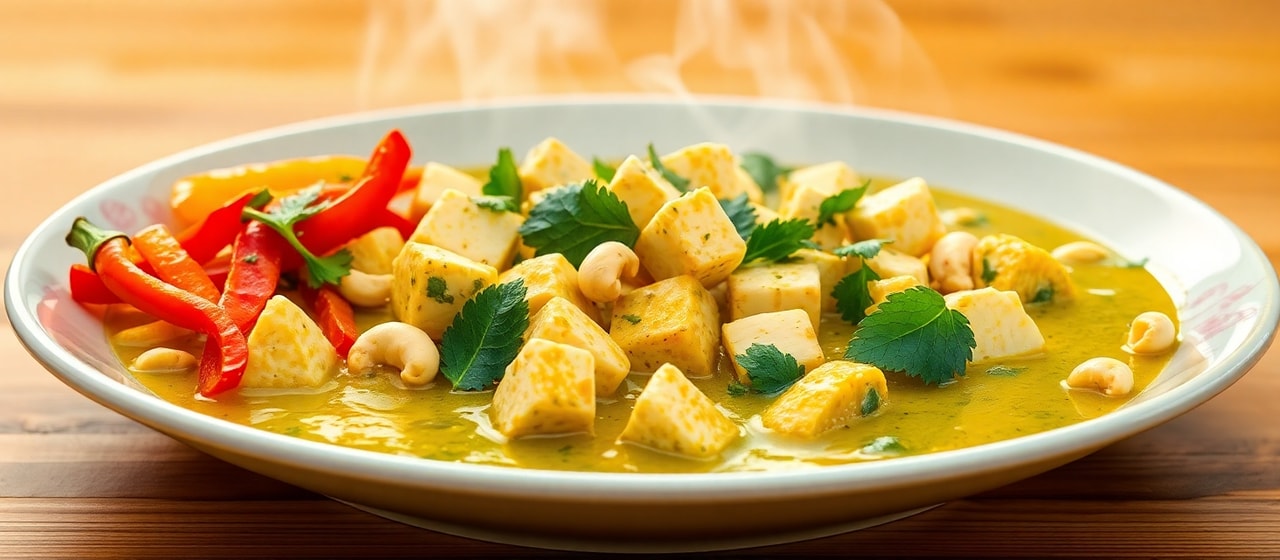 Thai Green Curry with Tofu and Cashews