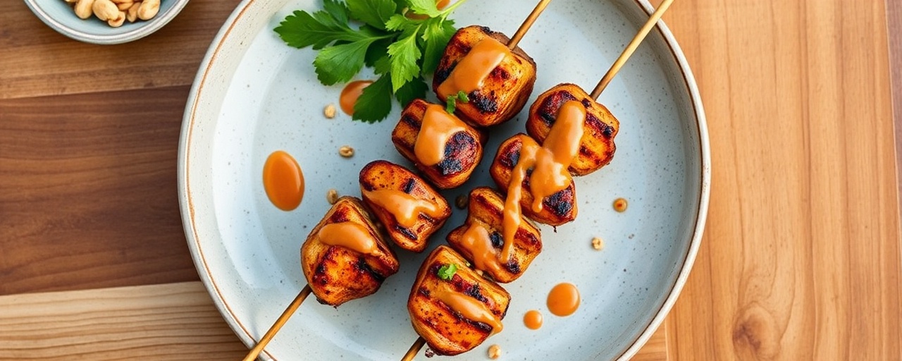 Thai Grilled Peanut Chicken Skewers with Tangy Coconut Glaze
