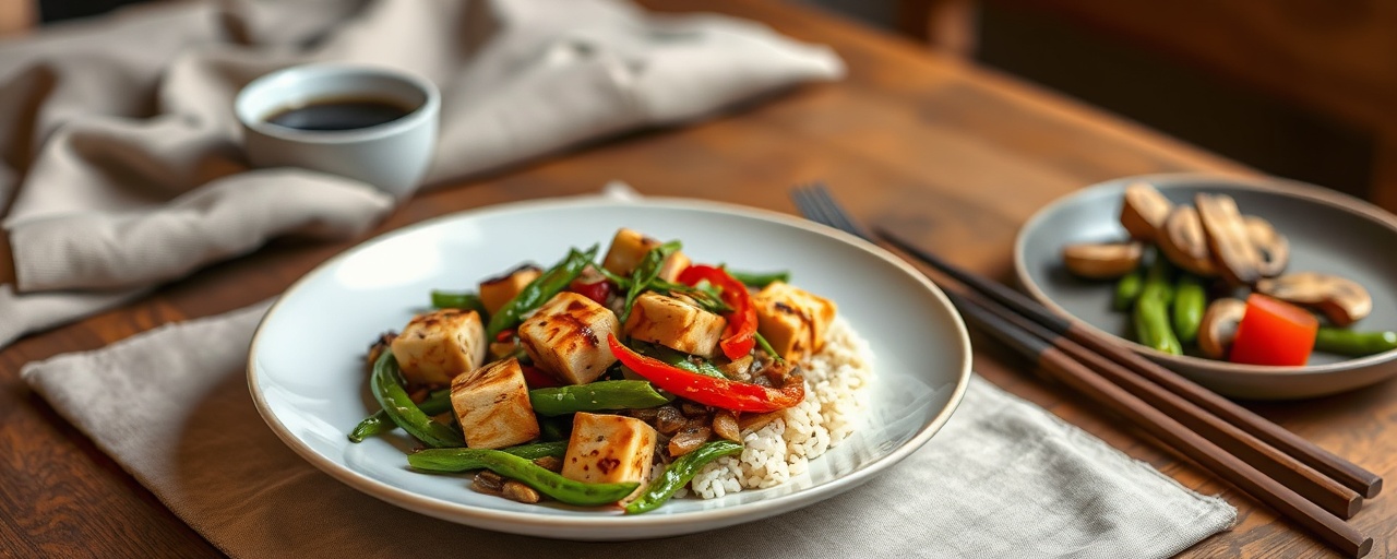 Thai Miso-Glazed Tofu and Vegetable Medley