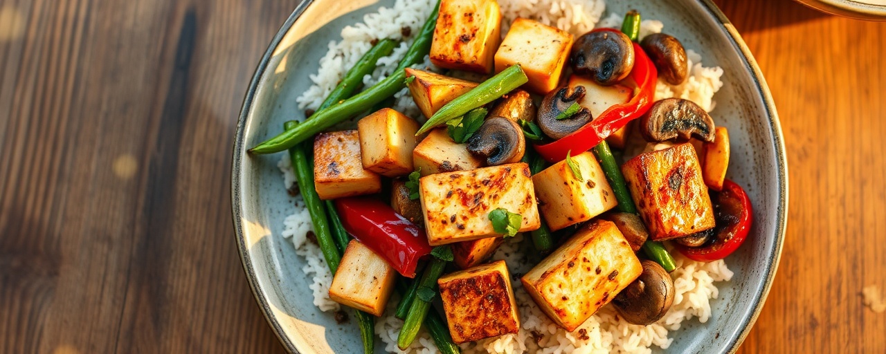 Thai Miso-Glazed Tofu and Vegetable Medley