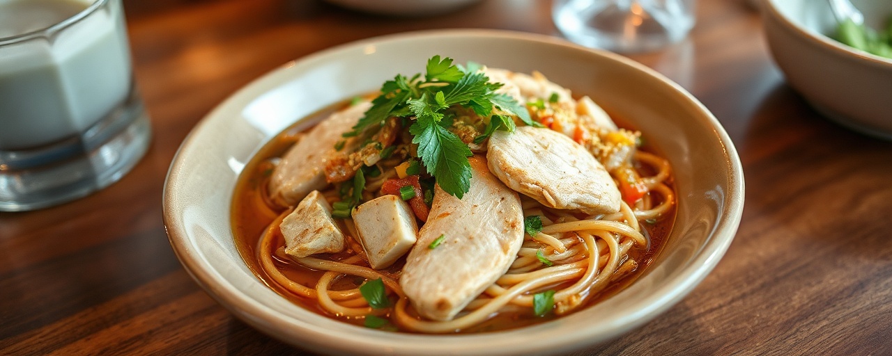 Thai Poached Chicken & Miso Noodle Salad