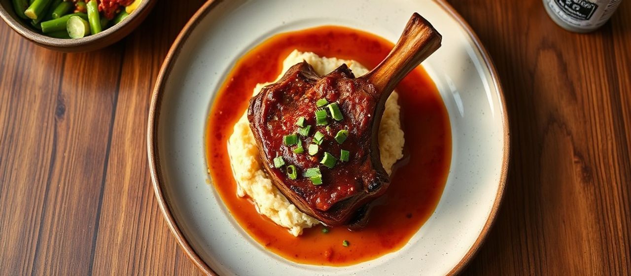 Thai Sous-Vide Lamb Shank with Coconut-Chili Glaze