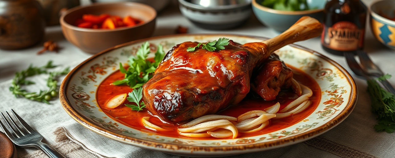 Thai Sous-Vide Lamb Shank with Coconut-Chili Glaze