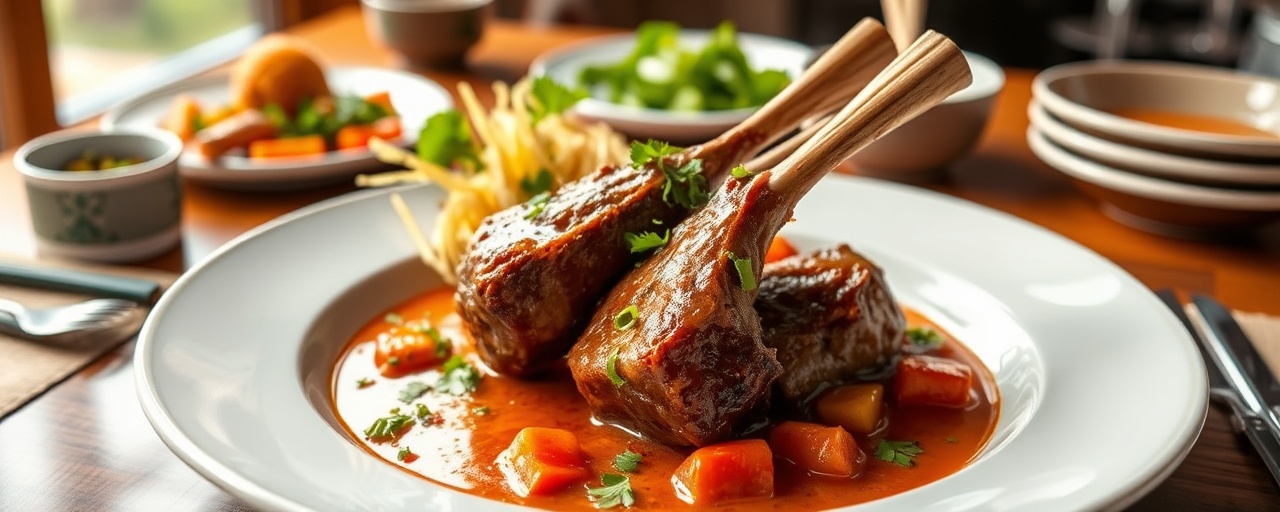 Thai Sous-Vide Lamb Shank with Coconut-Chili Glaze