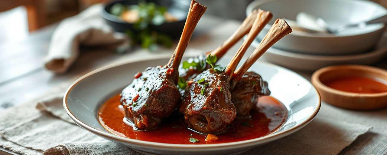 Thai Sous-Vide Lamb Shank with Coconut-Chili Glaze