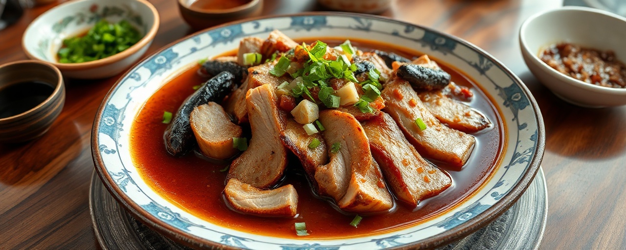 Thịt Kho Tỏi Đen (Braised Pork Belly with Black Garlic)