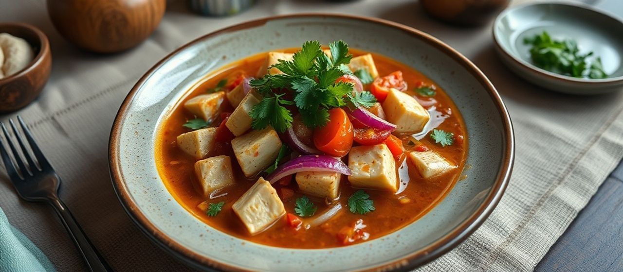 Tofu Encebollado con Ají Fermentado