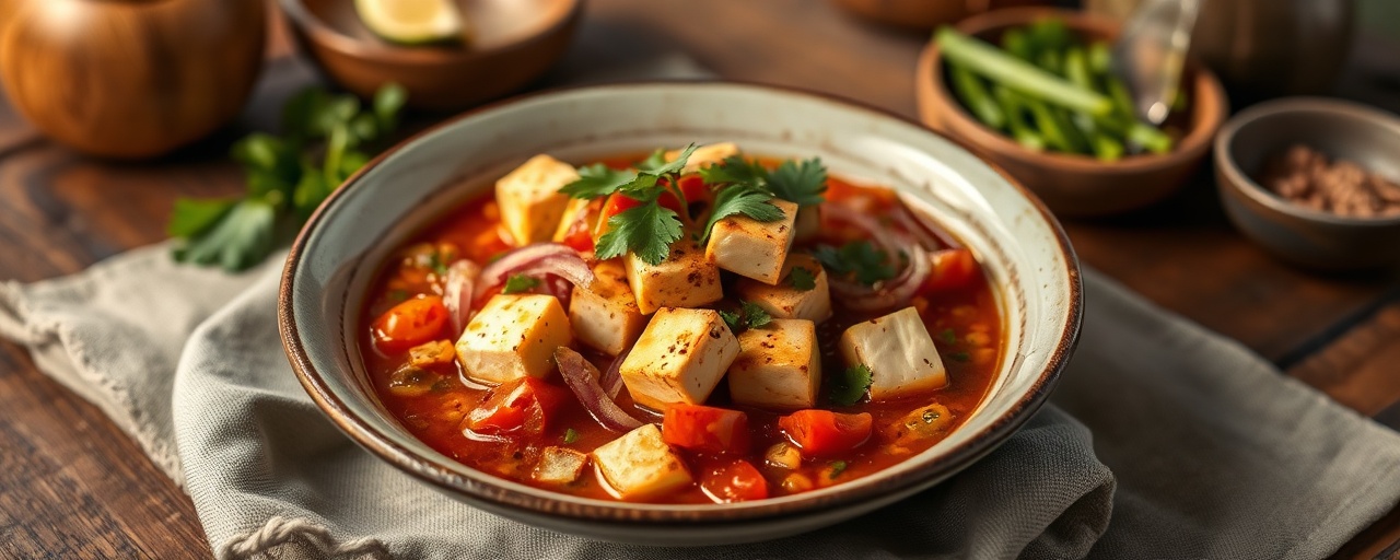 Tofu Encebollado con Ají Fermentado