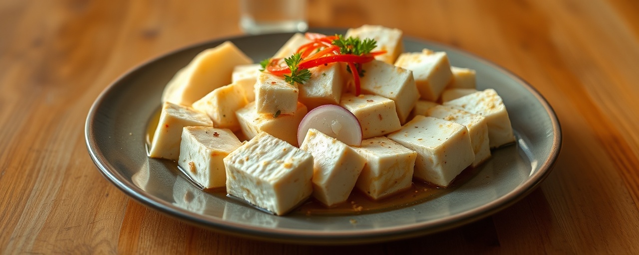Tofu Fermentado con Arepas y Hogao Picante