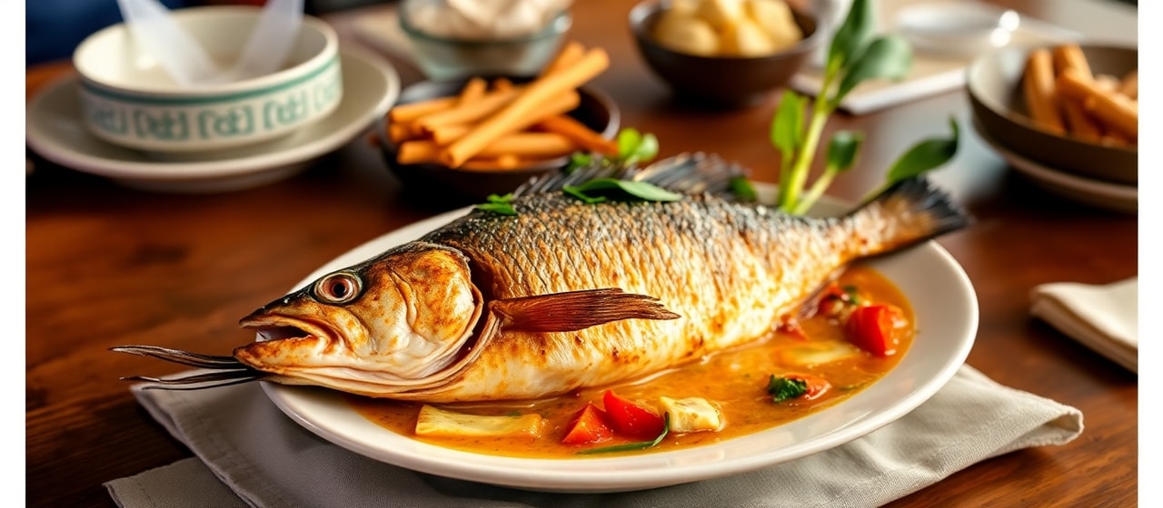 Trey Ang Tahini Kroeung (Fire-Roasted Fish with Tahini-Lemongrass Paste)
