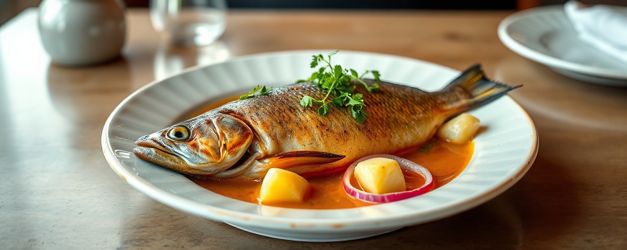 Trucha Ahumada con Aderezo de Lemongrass y Naranja