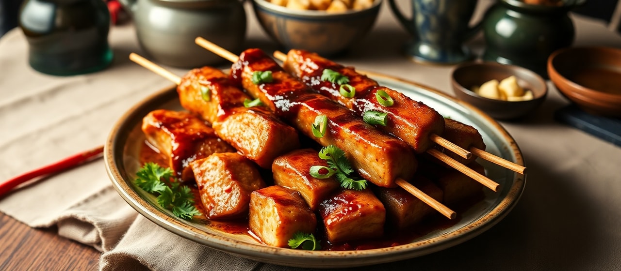 Tűzön Sült Gochujangos Sertésnyárs (Fire-Roasted Gochujang Pork Skewers)