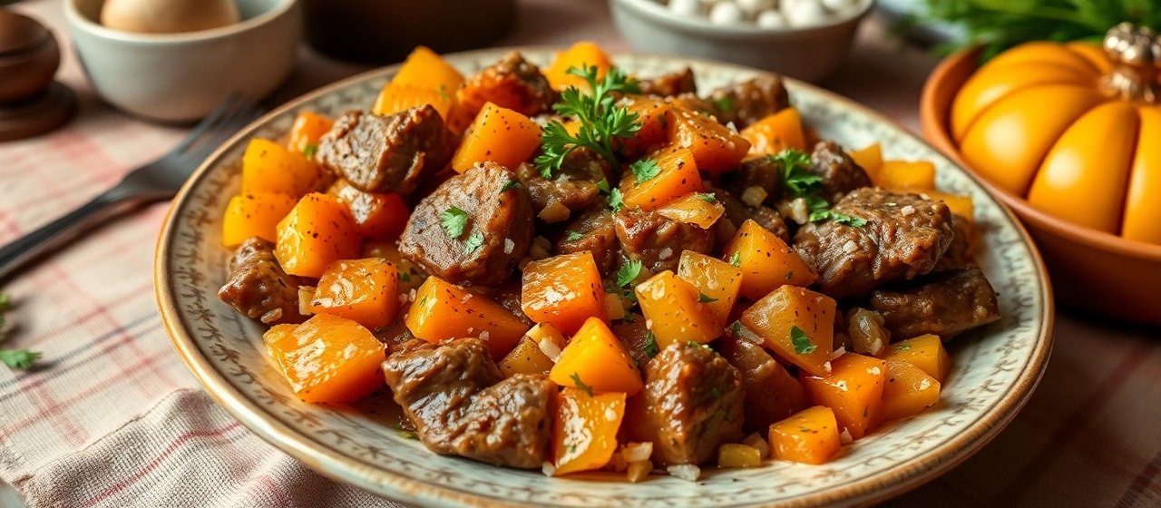 Uzbek Cured Sweet Potato and Lamb Salad