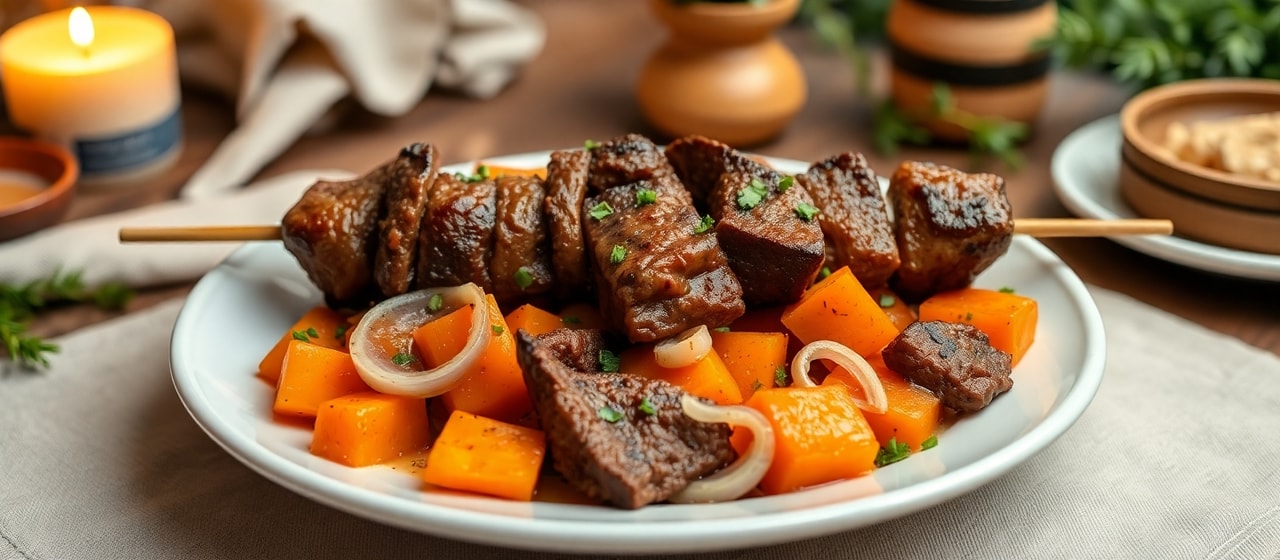 Uzbek Fire-Roasted Beef and Sweet Potato Kazan Kebab