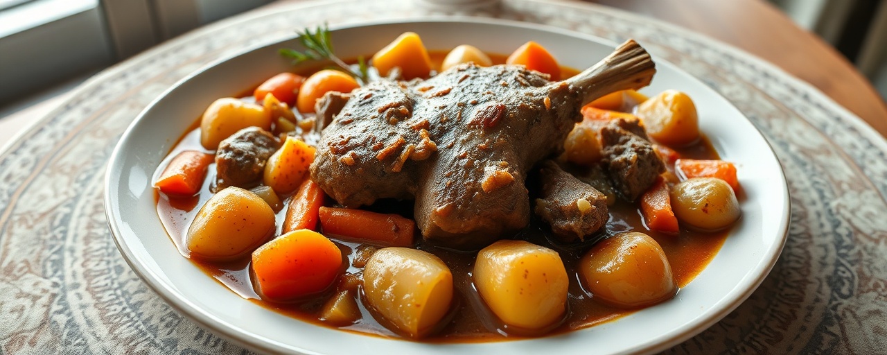 Uzbek Qovurma Lamb Stew with Lemongrass Aroma