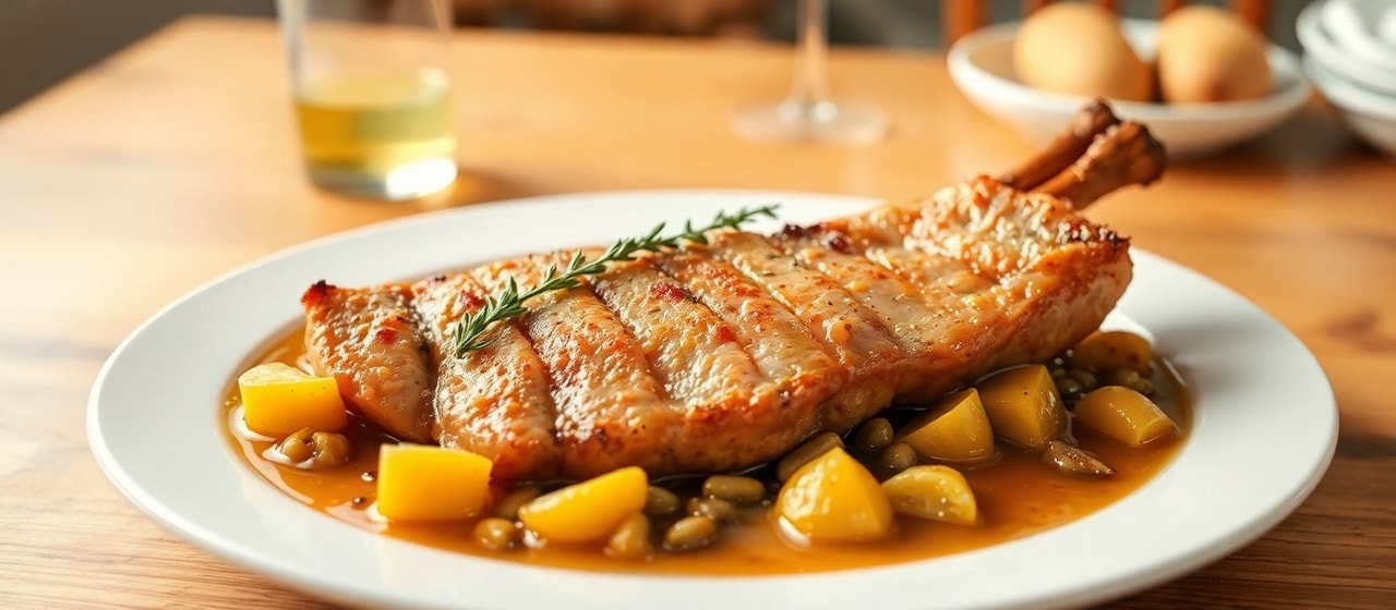 Vepřová Krkovice Sous-Vide s Kořenovou Omáčkou a Konzervovaným Citronem