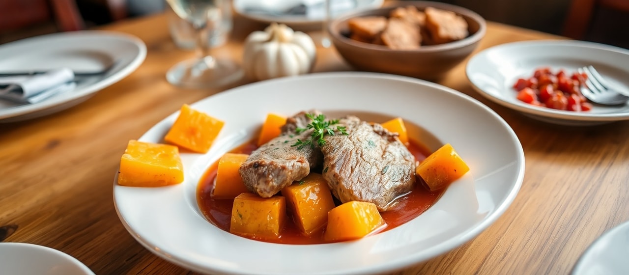 Vepřové se Sladkými Bramborami (Slow-Cooked Pork and Sweet Potato Stew)