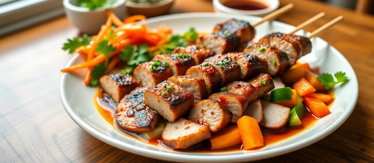 Vietnamese Grilled Pork Skewers with Star Anise Marinade