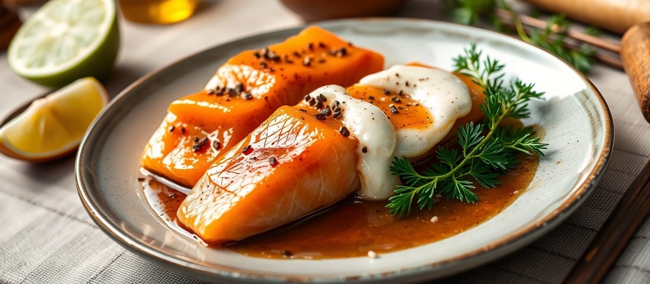 Vietnamese Smoked Salmon with Miso-Lime Glaze