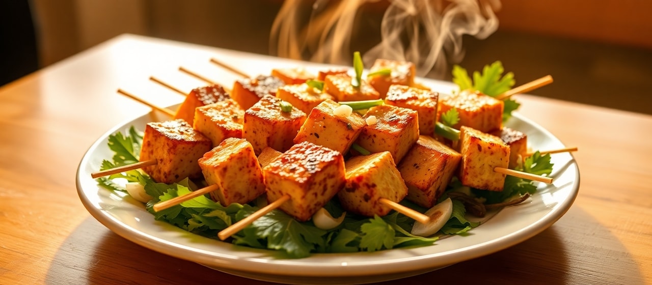 Vietnamese Tandoor Lemongrass Tofu Skewers