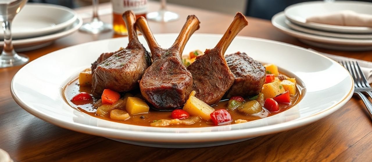 Whisky & Herb Braised Scottish Lamb Shanks with Root Vegetable Mash