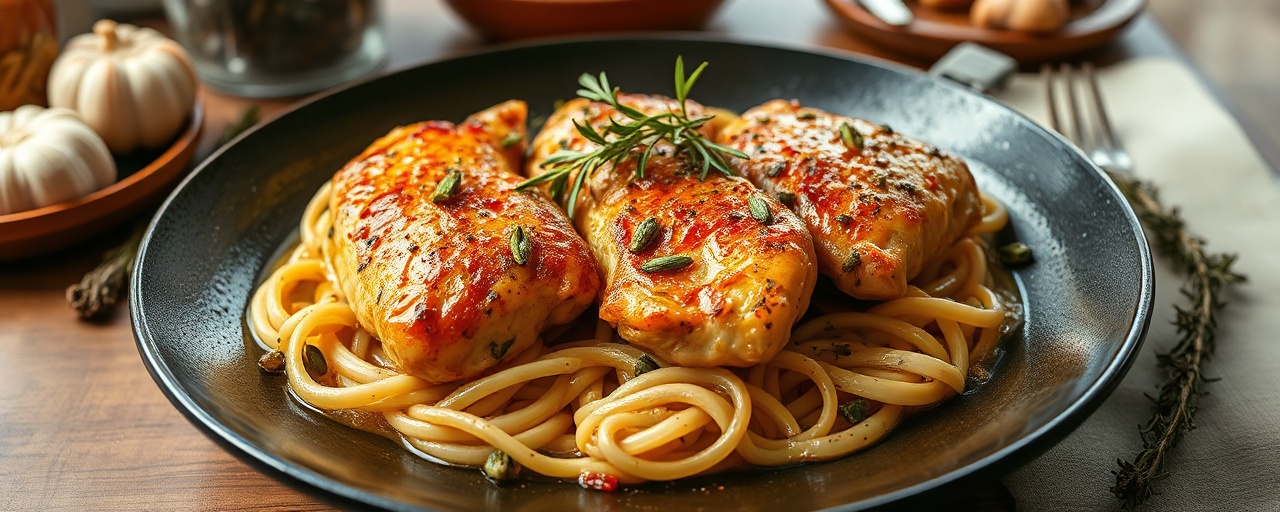Wok-Seared Tuscan Chicken with Cardamom-Rosemary Infusion