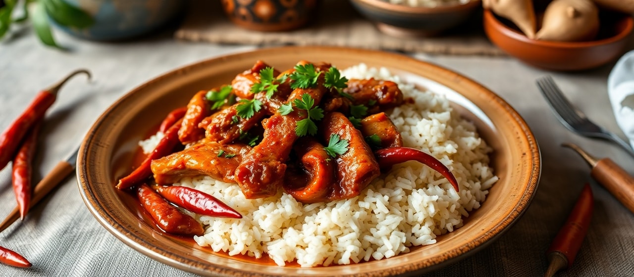 Wok-Tossed Burmese Chili Duck with Fragrant Jasmine Rice