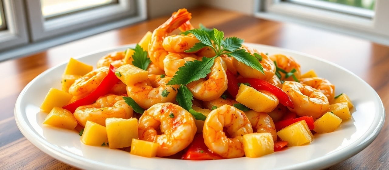Wok-Tossed Caribbean Coconut Shrimp with Pineapple