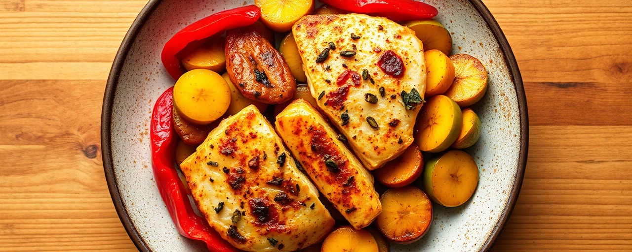 Wok-Tossed Caribbean Spiced Snapper with Plantains