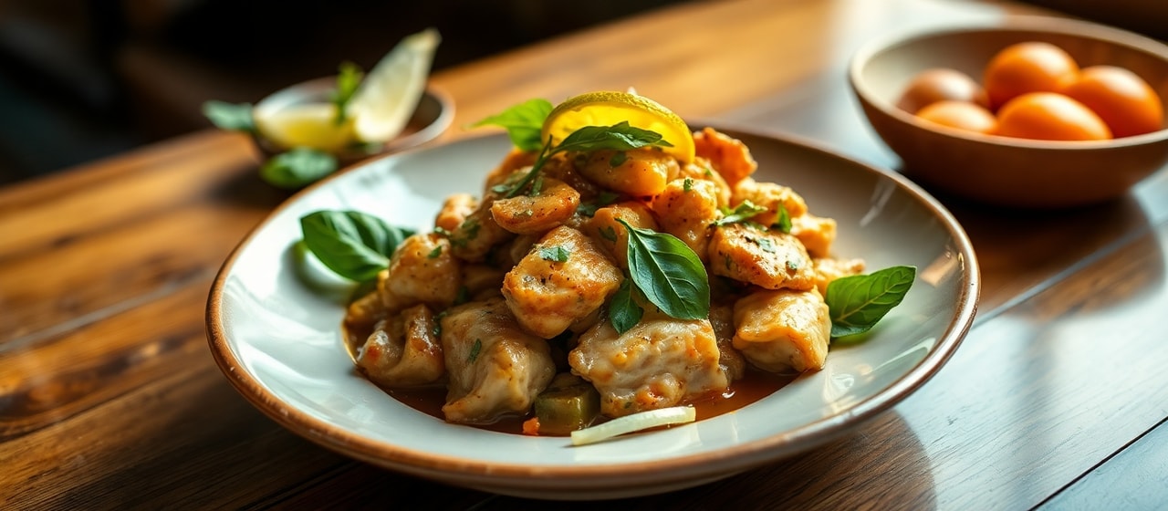 Wok-Tossed Chicken with Preserved Lemon and Basil