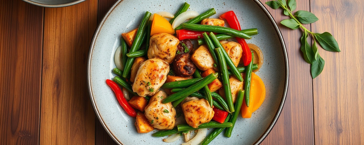 Wok-Tossed Harissa Lemongrass Chicken with Green Beans