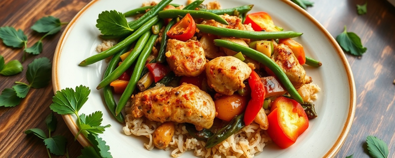 Wok-Tossed Harissa Lemongrass Chicken with Green Beans