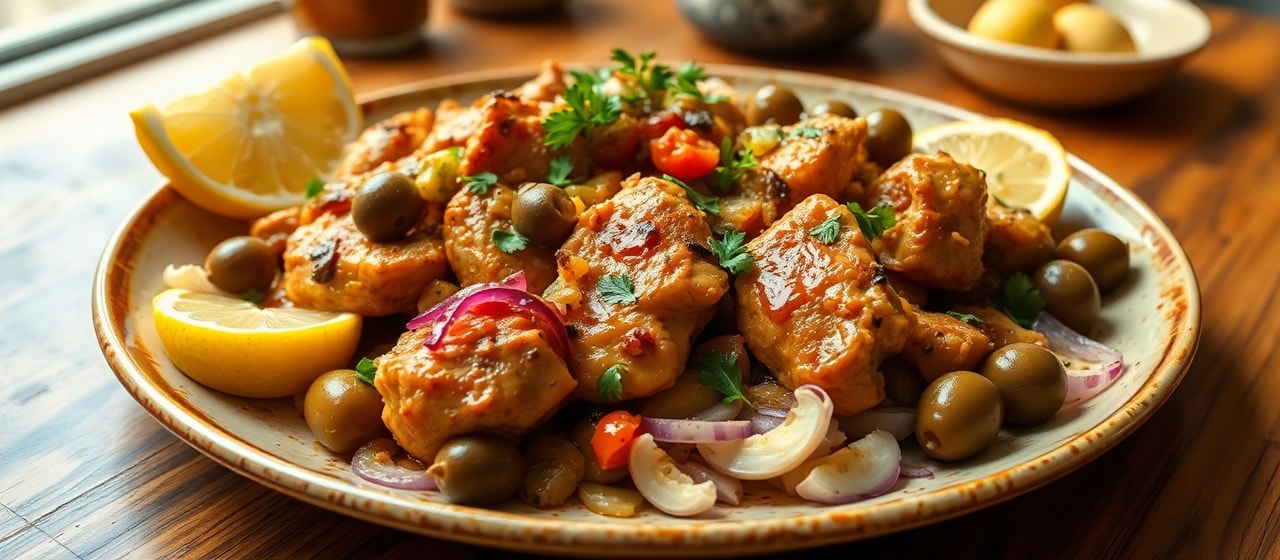 Wok-Tossed Moroccan Chicken with Preserved Lemon and Green Olives