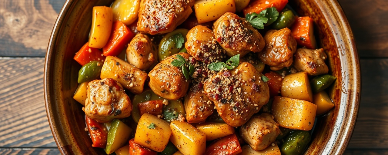 Wok-Tossed Moroccan Chicken with Spiced Vegetables and Sumac