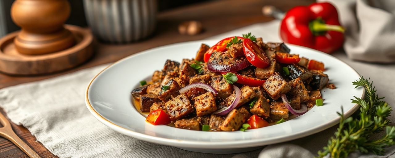 Wok-Tossed Seitan with Za'atar & Sumac Vegetables