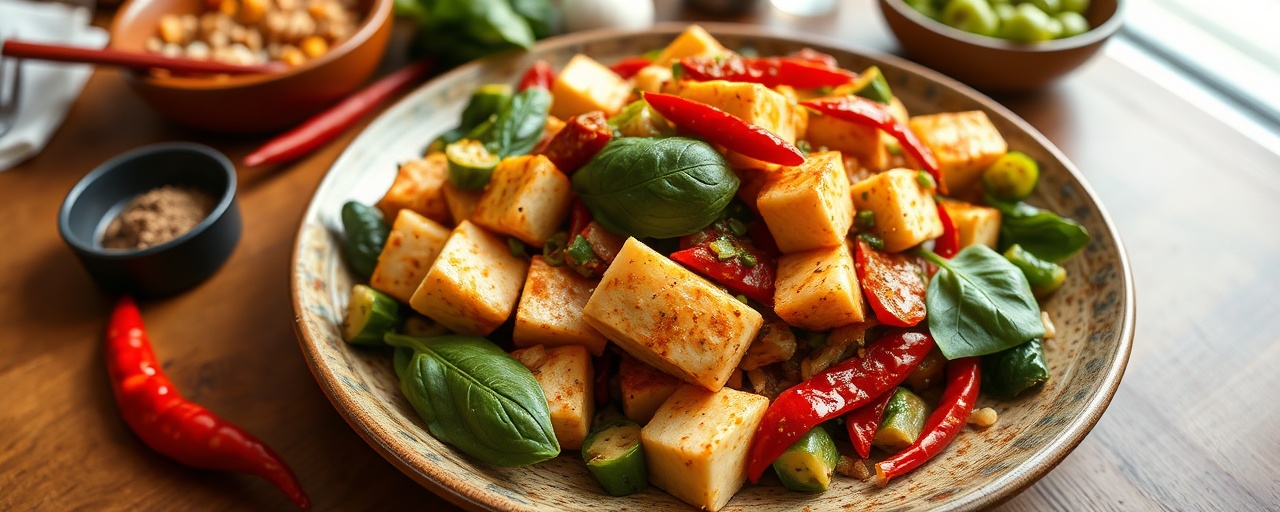 Wok-Tossed Spicy Thai Basil Tofu