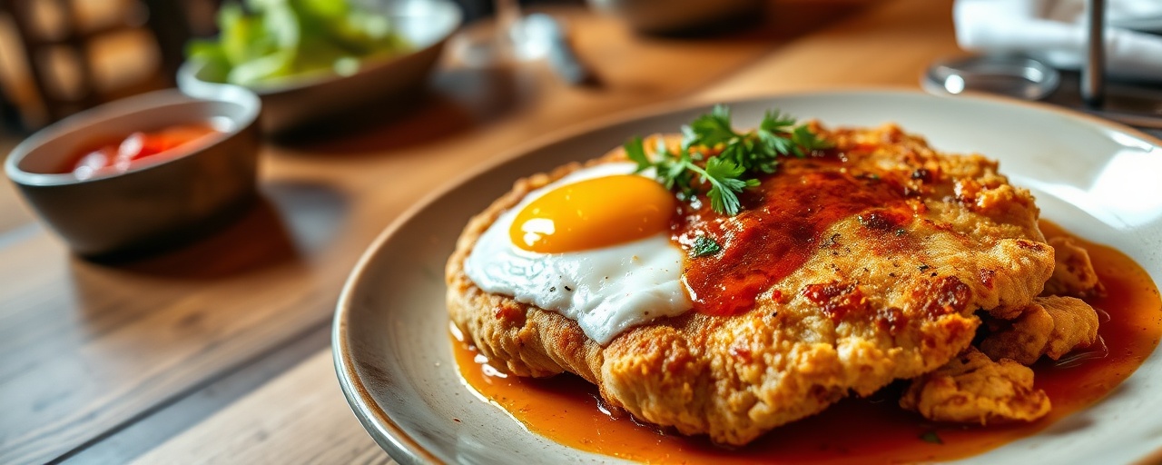 Würziger Hähnchenschnitzel mit Gochujang-Kruste